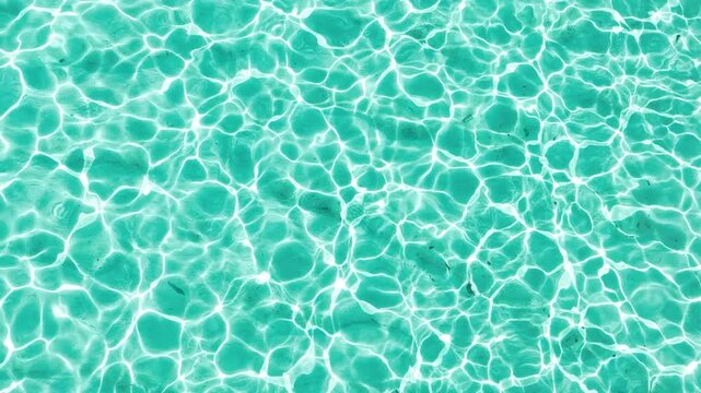 French Polynesia, Crystal Clear Turquoise Shallow Sea Water Above White Sand, Top Down Drone Shot