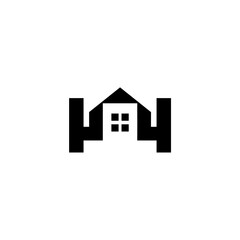 Modern Geometric H Letter House Logo for Real Estate