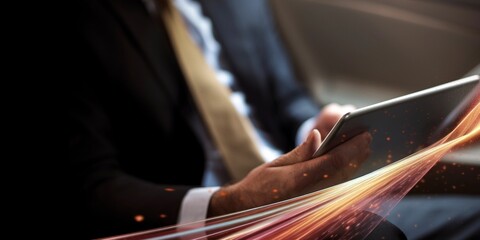 Businessman using a digital tablet