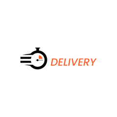 Fast Delivery Service Logo with Stopwatch Icon