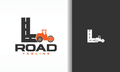 Logo of Road Roller and Letter L as Road