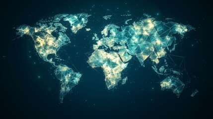 Global network map design showcasing connections between continents and countries