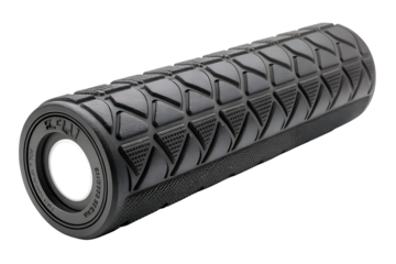 Black textured foam roller for muscle recovery and physical therapy equipment