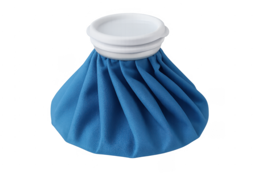 Blue ice pack providing cold therapy for injury relief