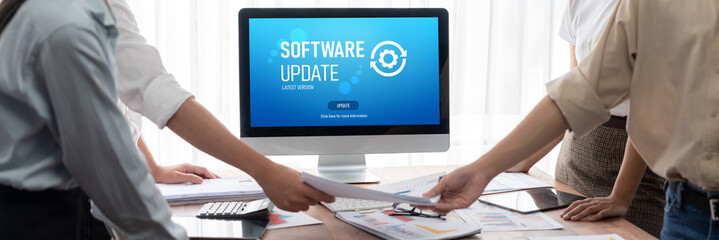 Software update on computer for brisk version of device software upgrade