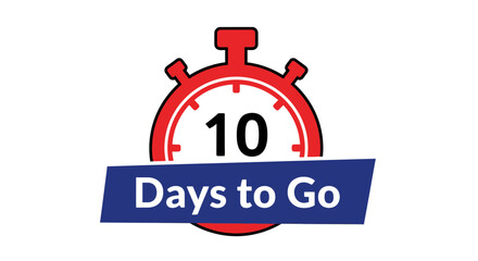 Countdown timer shows ten days left for deals, sales, or events