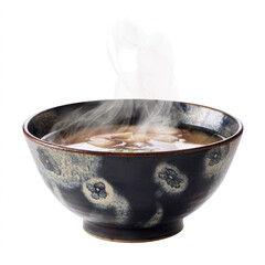 Hot Miso Soup in Ceramic Bowl