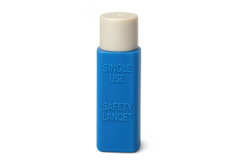 Blue single use safety lancet for blood testing