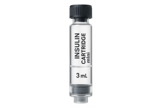 Insulin cartridge mini vial for diabetes treatment