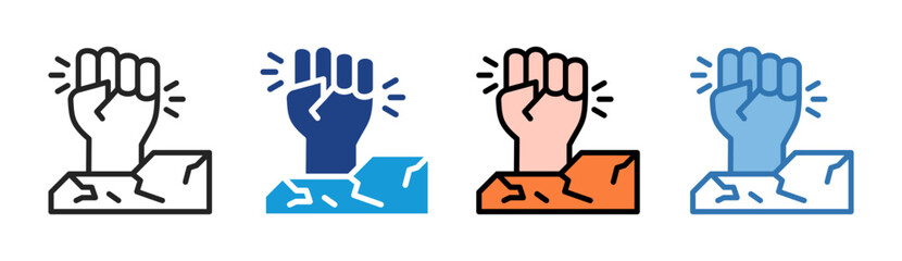 Empowerment Breakthrough icon set multiple style collection