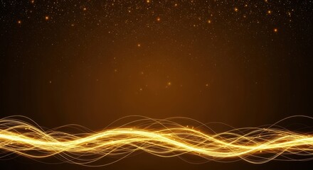Elegant shimmering gold wave of particles backdrop