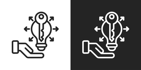 Idea Development Icon In Black And White Line Style