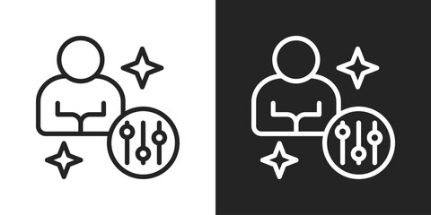 Skill Control Icon In Black And White Line Style