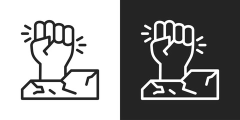Empowerment Breakthrough Icon In Black And White Line Style