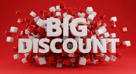 Exciting big discount event surrounded by abstract shapes