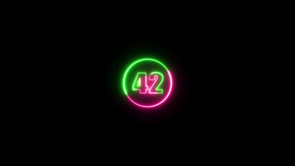 Neon number animation, number text, the best digital loop animation. - Powered by Adobe