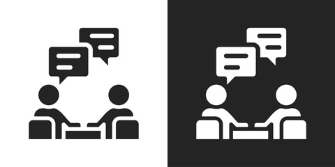 Discussion Icon In Black And White Glyph Style