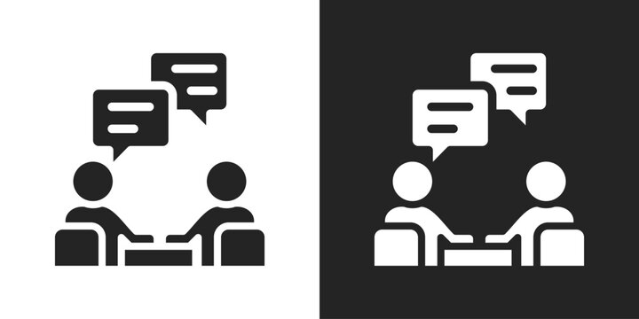 Discussion Icon In Black And White Glyph Style