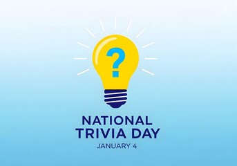 National trivia day celebration with a bright lightbulb and question mark