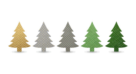 Obraz premium Colorful Christmas Tree Icons in Various Colors