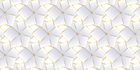 立体　幾何学　模様　シルバー　背景