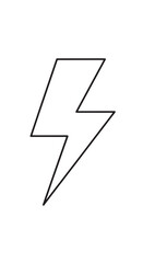 Minimalist lightning bolt icon representing energy and power in a clean line-art design.