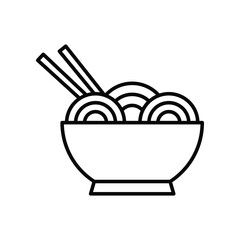 Kitchen Utensil Bowl and Noodle Icon Vector Design