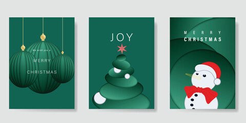 Christmas paper craft style  invitation card design vector. Christmas pine leaves, snowflake, ornamental decoration. Design illustration for cover, print, poster, ads.