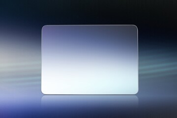 Interactive smart tablet screen, blue background