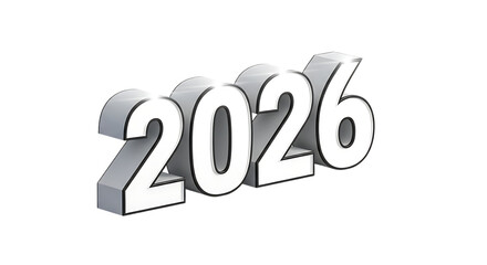 2026 text with bold typography 3d render