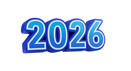 2026 text with bold typography 3d render