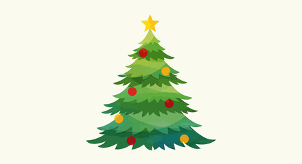 Christmas Tree Decoration with Golden Star