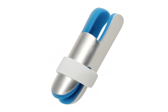 Finger splint aiding healing and rehabilitation, transparent background - Powered by Adobe