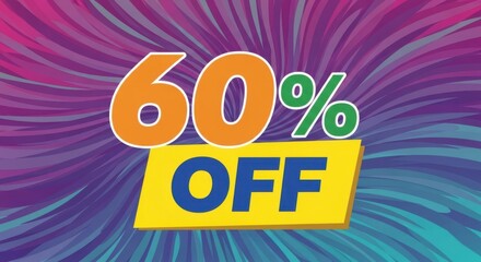 Vibrant Sixty Percent Off Promotional Sale Event