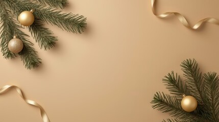 Beige Holiday Flat Lay Background