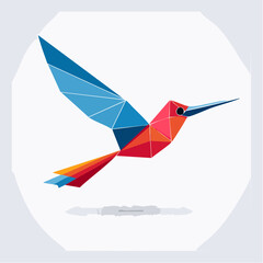 Naklejka premium Polygonal Hummingbird Illustration with Abstract Design