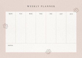 Weekly planner template design