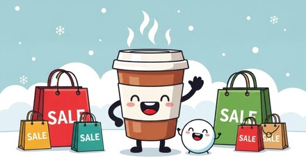 Happy Coffee Cup Welcomes You to Winter Shopping