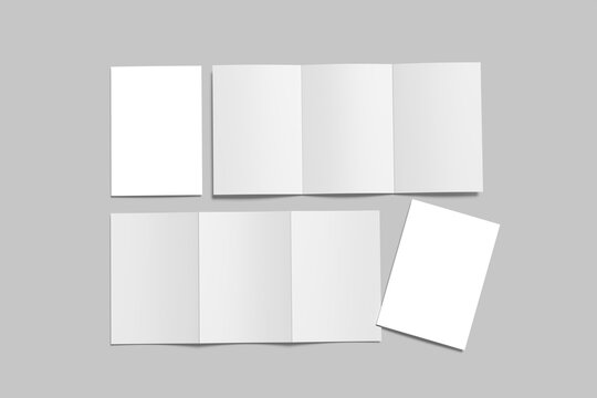 A5 Trifold Brochure blank Mockup