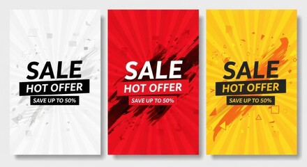 Vibrant sale hot offer promotional flyers up to 50 percent off