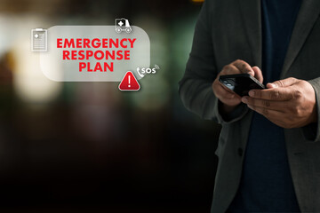 Businessman Emergency response plan activating emergency representing crisis management digital...