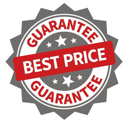 Obraz premium Best Price Guarantee Badge with Red and Gray Design