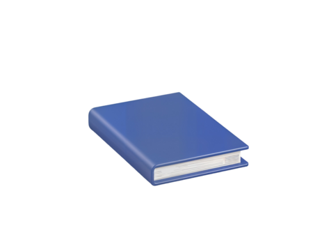 Realistic 3D Render of a Closed Blue Book