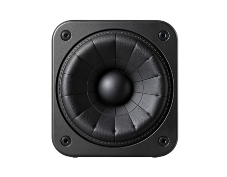 Detailed View of a Modern Black Speaker Driver
