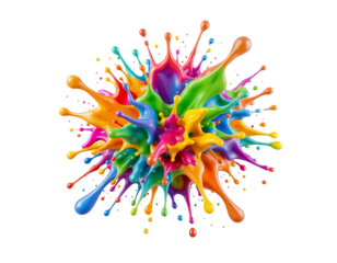 Vibrant Multi-Color Liquid Splash Explosion