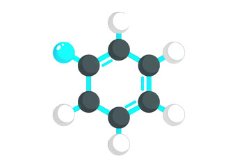 Stylized Hexagonal Molecular Structure with Blue and Gray Atoms