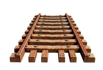 Realistic Railroad Tracks with Wooden Sleepers and Metal Rails