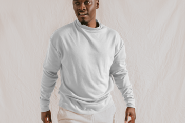 Long sleeve png mockup transparent, mens' autumn apparel fashion design