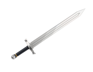 Realistic Silver Sword with Black Hilt