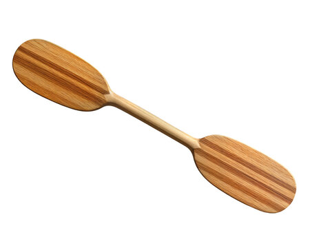 Realistic Wooden Double-Bladed Kayak Paddle - Powered by Adobe